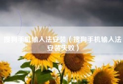 搜狗手机输入法安装（搜狗手机输入法安装失败）