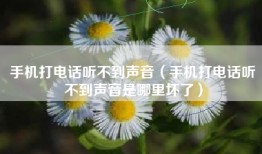 手机打电话听不到声音（手机打电话听不到声音是哪里坏了）